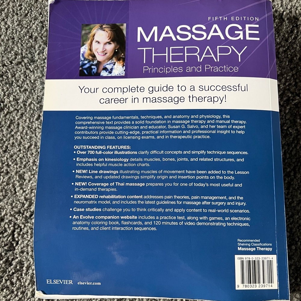 Massage Therapy Book by Susan G. Salvo - Fifth Edition - Picture 2 of 2